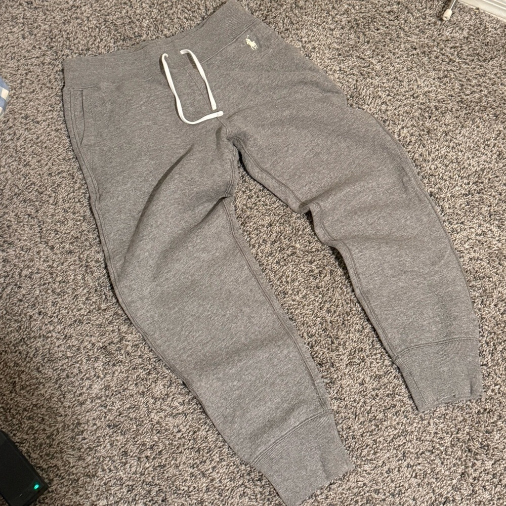 Ralph Lauren Heather Gray Fleece Jogger Pants